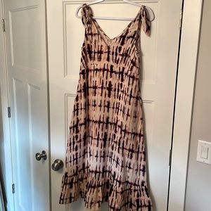 Time and Tru MIDI sundress tie dye Small